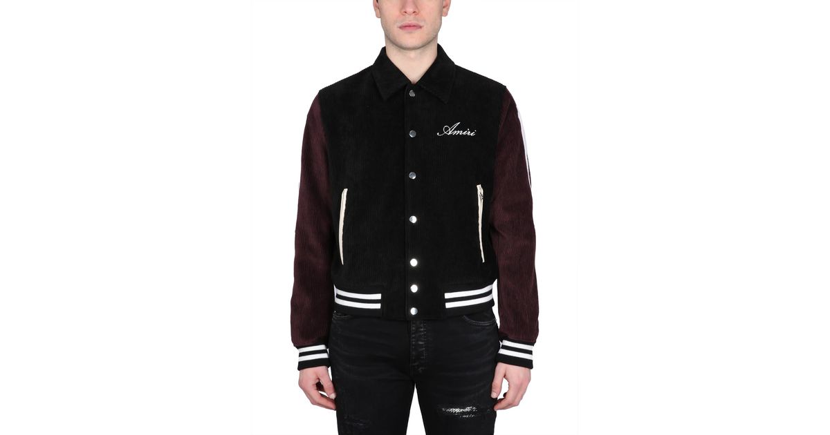 Amiri Bones Varsity Jacket in Black for Men | Lyst