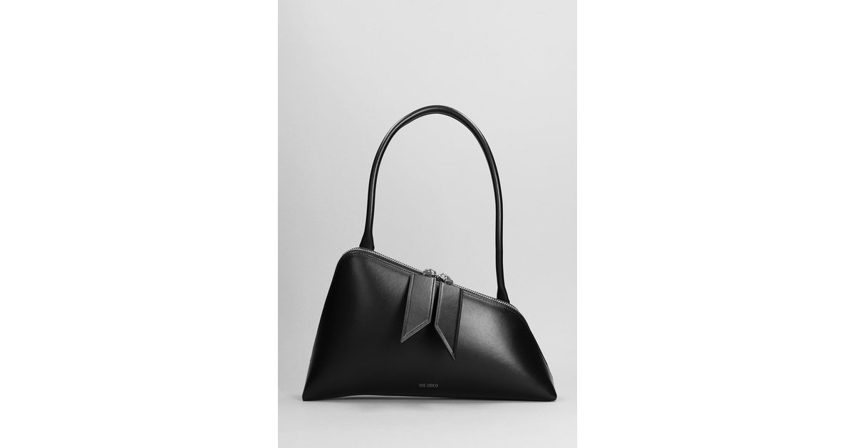 The Attico Sunrise Shoulder Bag In Black Leather | Lyst
