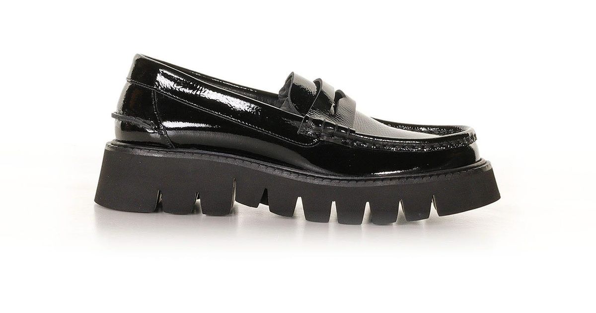 Pedro Garcia Loafer In Shiny Leather in Black | Lyst