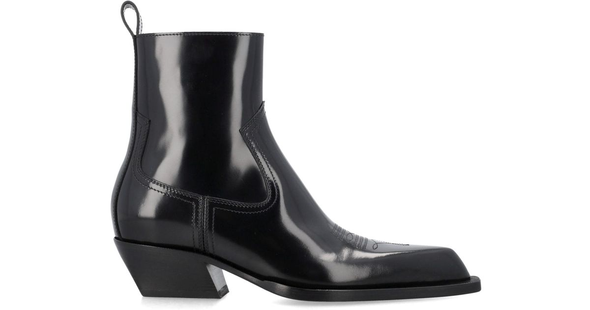 Off-White c/o Virgil Abloh Western Leather Blade Boots in Black | Lyst