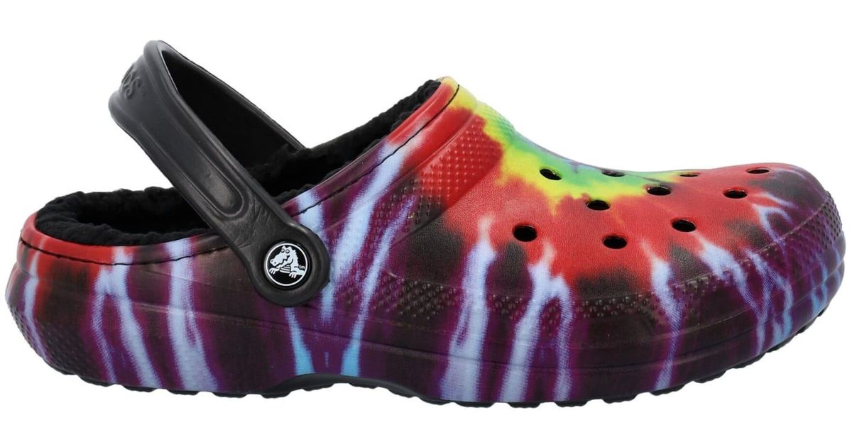 Crocs™ Classic Lined Tie Dye Clog in Black - Lyst