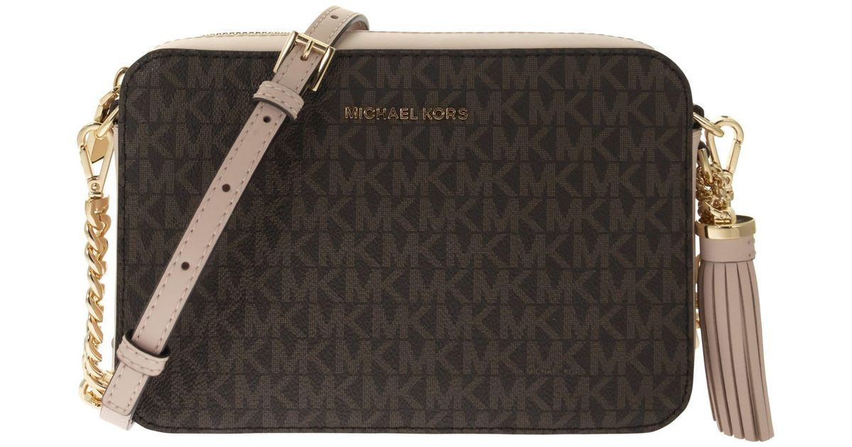 Michael Kors Canvas Ginny Medium Logo Crossbody Bag in Brown Lyst UK