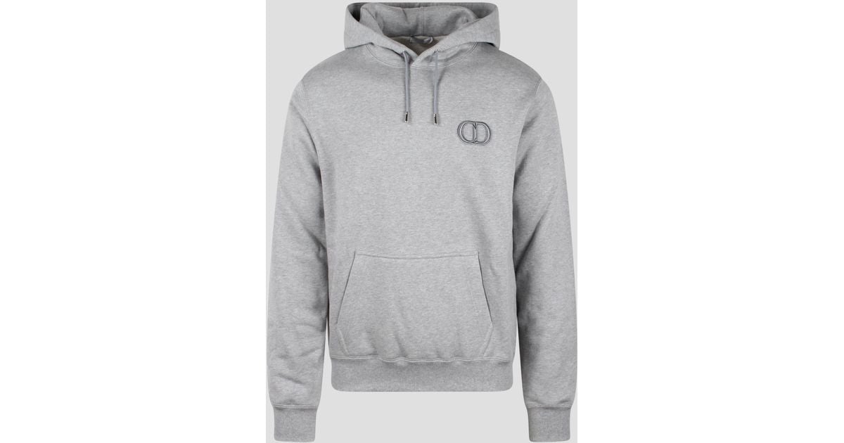Dior Cd Icon Hooded Sweatshirt in Grey for Men Lyst UK