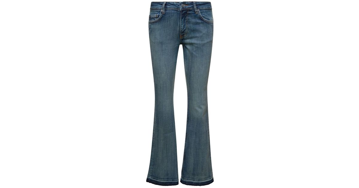 Ganni 'iry' Light E Five-pocket Jeans With Flared Bottom In Stretch ...