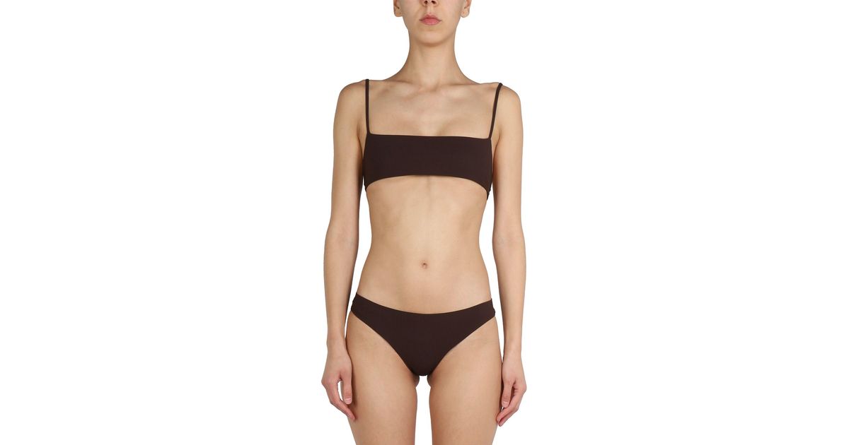 Jil Sander Synthetic Logo Print Bikini Swimsuit in Black - Save 21% | Lyst