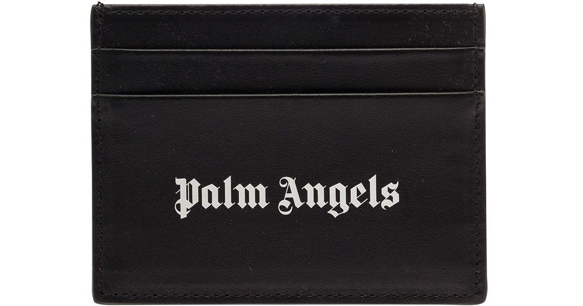 Palm Angels Portacarte Monogram in Black for Men