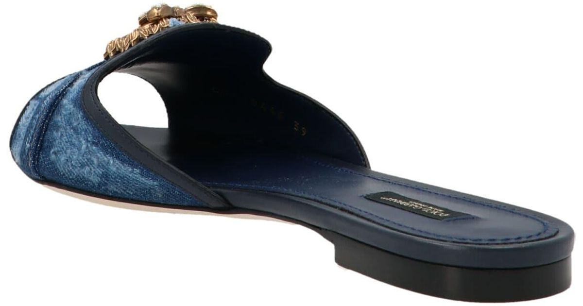 Dolce & Gabbana Denim Slides in Light Blue (Blue) Lyst