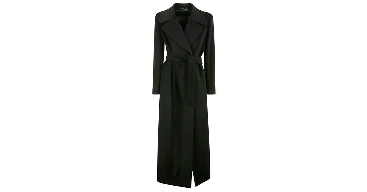 Tagliatore Melody Belted Waist Coat in Black Lyst UK
