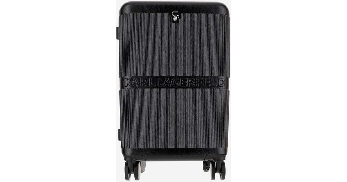 Karl Lagerfeld Logoed Small Rigid Luggage in Black Lyst