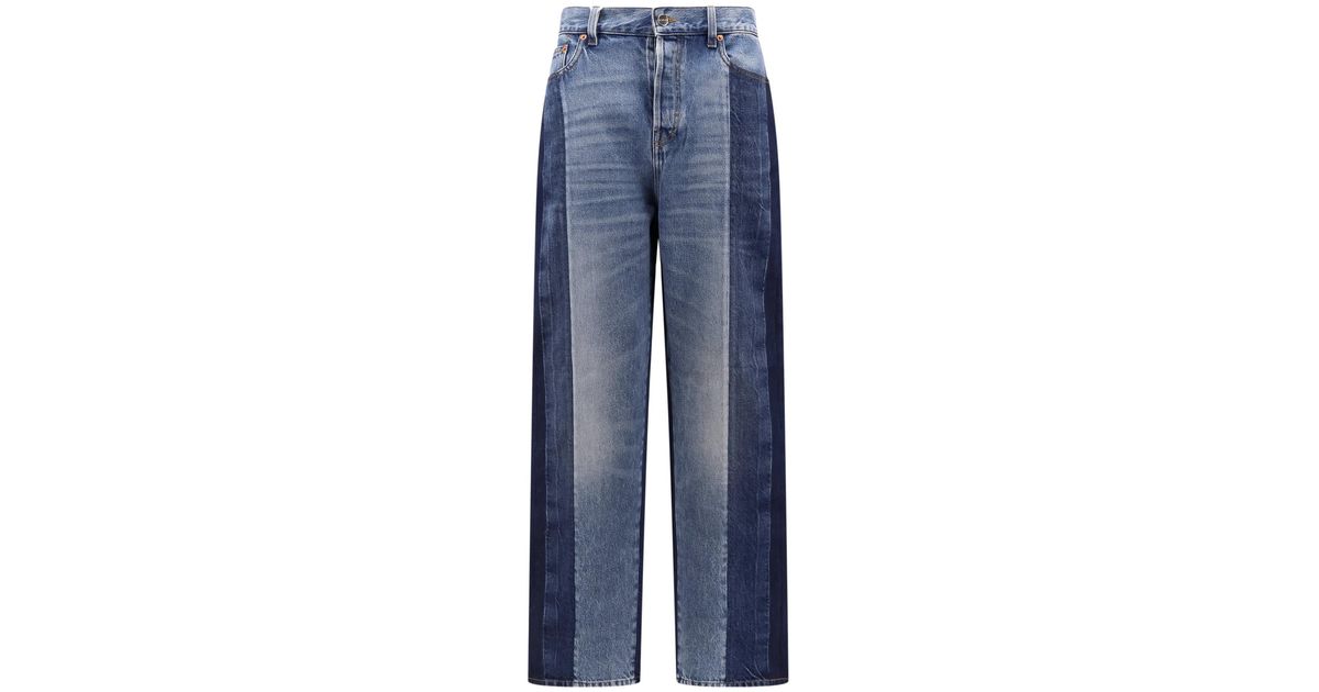 デニム・ジーパン Patchwork denim jeans with gucci rosso ancora Patchwork Denim Jeans With Gucci Rosso Ancora | italist