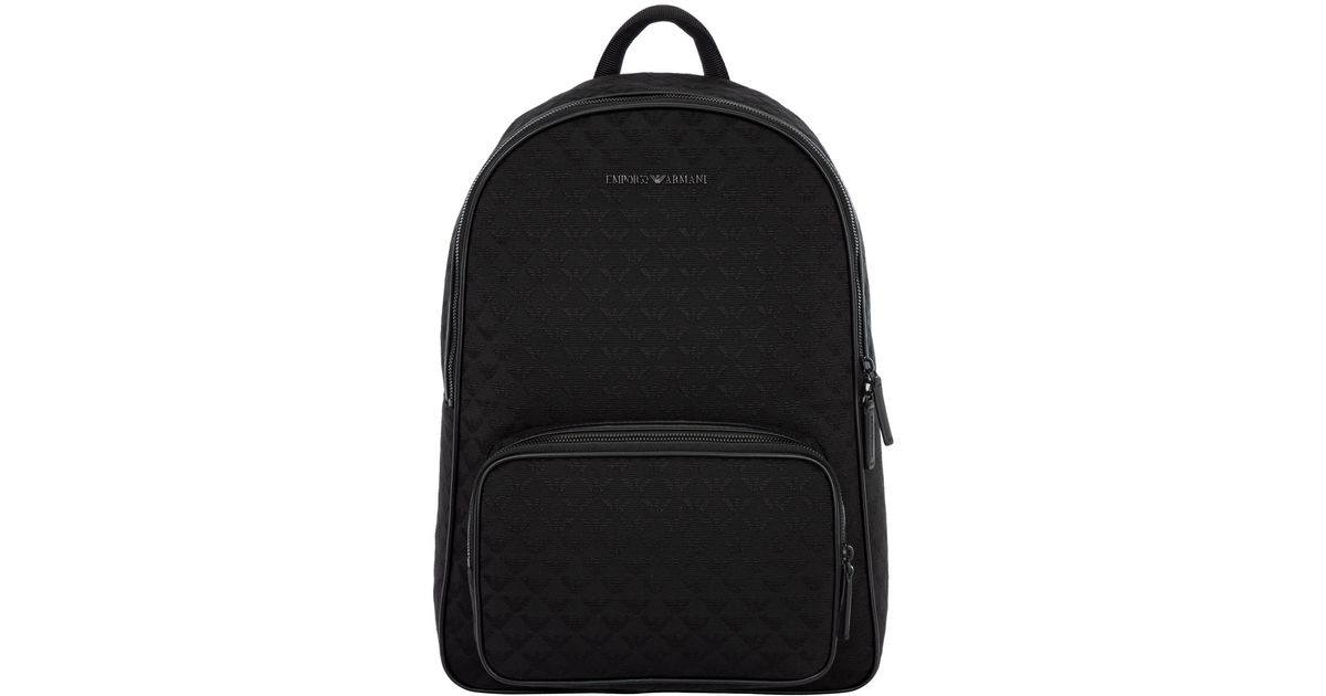 Emporio Armani Cotton Backpack in Black for Men Lyst