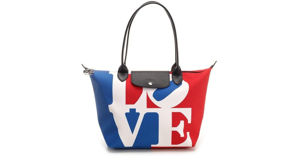 Longchamp X Robert Indiana M Tote Bag in White | Lyst