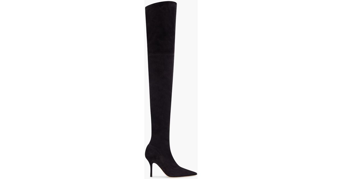 Paris Texas Suede Mama Over-the-knee Boots in Black | Lyst