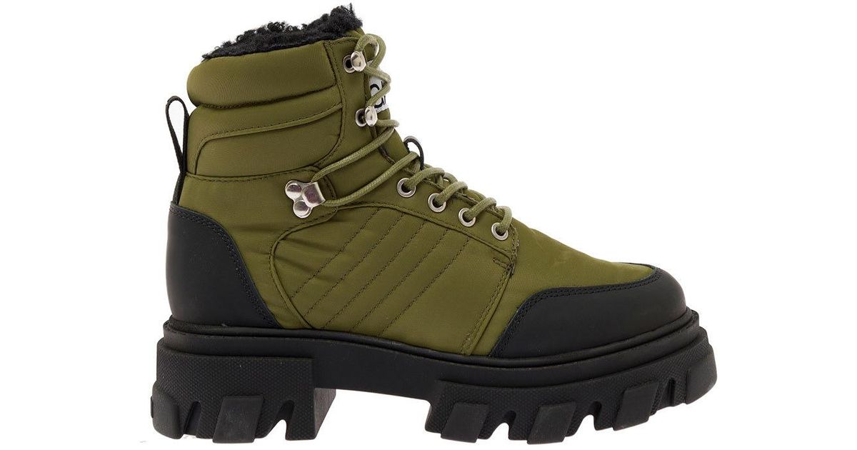 ganni cleated lace up hiking boot