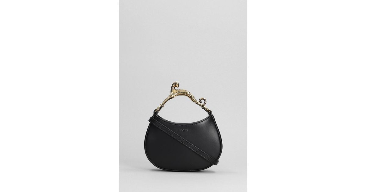 Lanvin Hobo Tie Leather Shoulder Bag - Black