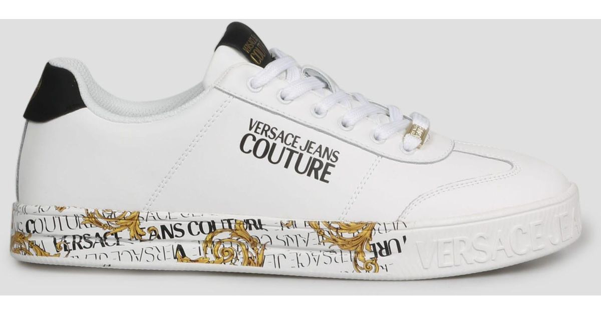 Versace Jeans Couture Denim Court 88 Logo Couture Sneakers in White for ...