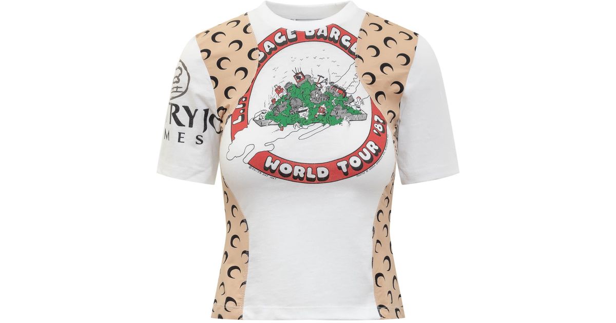 Marine Serre Baby Moon T-Shirt in White | Lyst