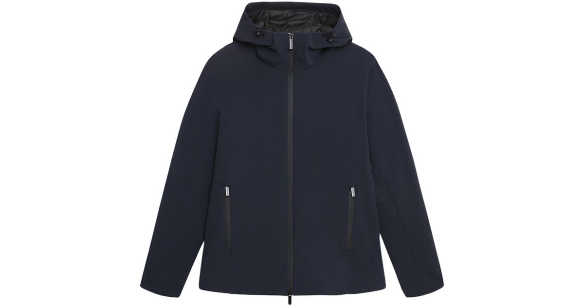 Woolrich Goose Pacific Jacket In Soft Shell in Blue for Men Mens Jackets Woolrich Jackets Save 54% 