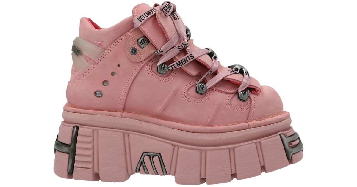 Vetements Newrock X Sneakers in Pink | Lyst