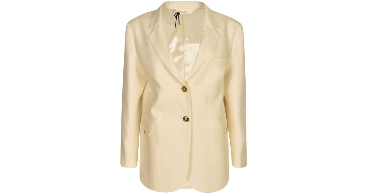 Blazé Milano Classic Two Buttons Blazer in Natural | Lyst