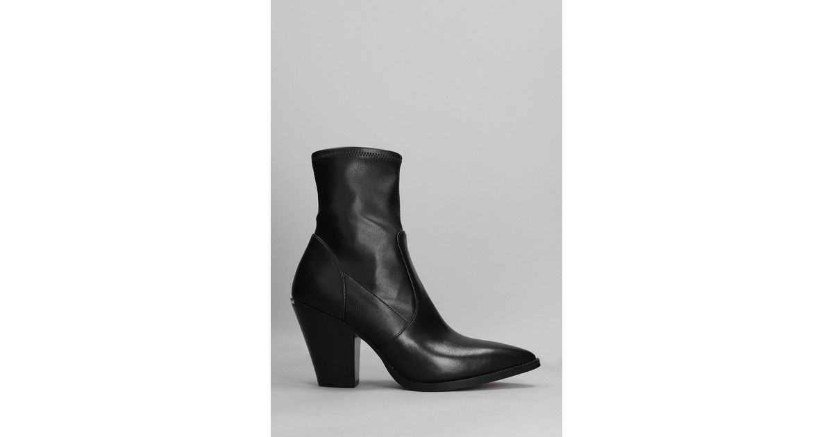 Michael Kors Dover Heeled High Heels Ankle Boots In Black Leather Lyst UK