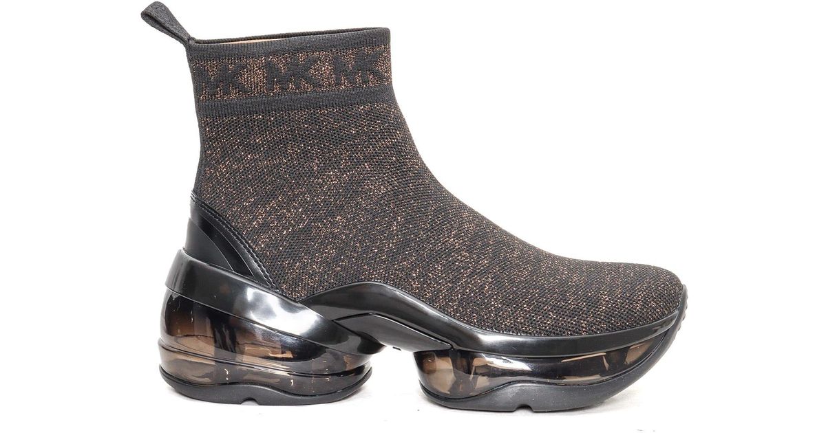 Leather Olympia Stretch Knit Sock Sneaker Olympia Extreme Metallic