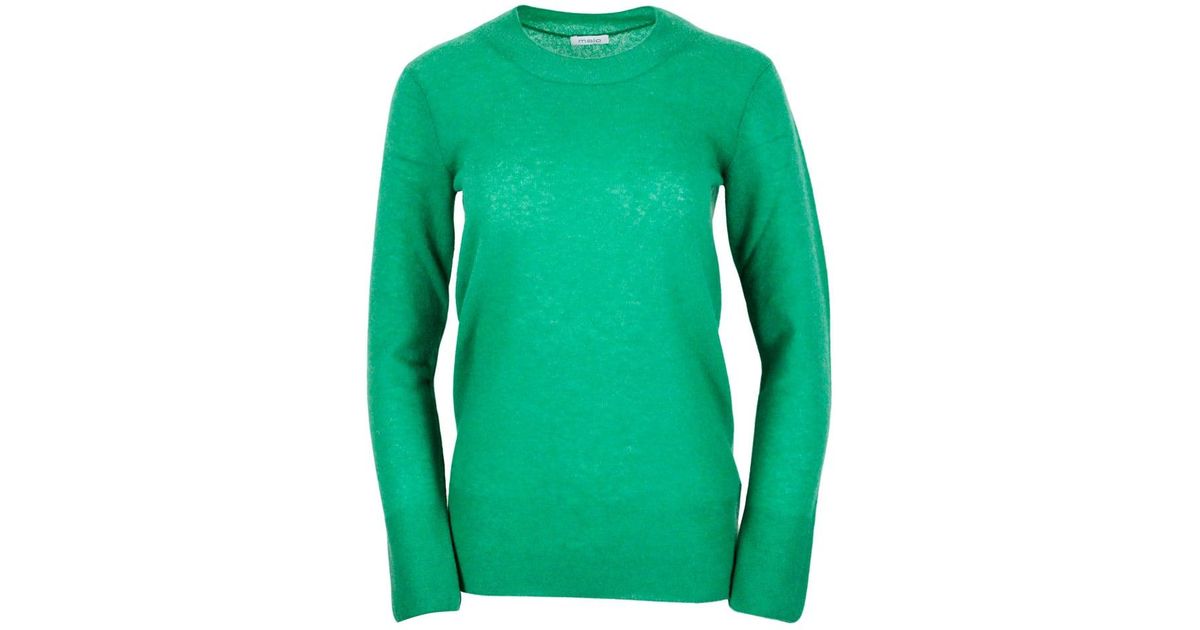 Malo Light Cashmere Crewneck Sweater With Long Sleeves in Green | Lyst