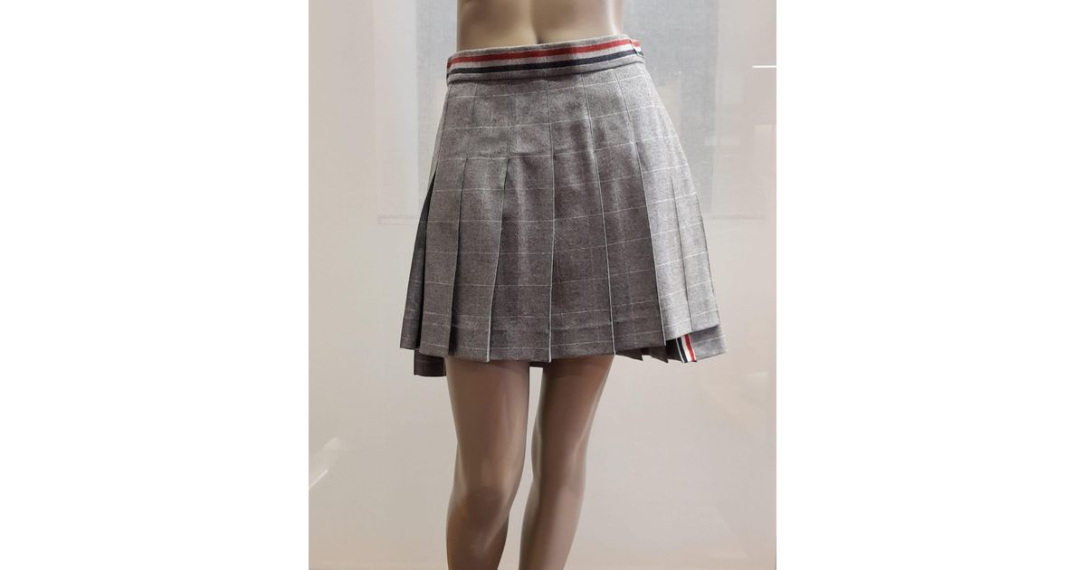 Thom Browne pleated midi skirt - Grey