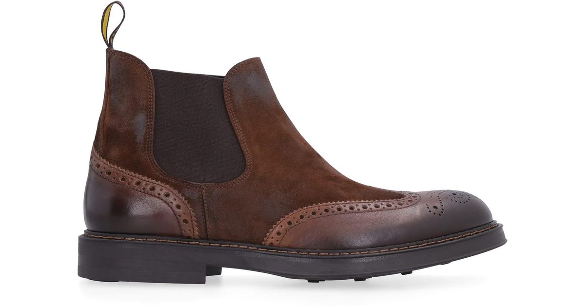 Doucal's Denver Suede Chelsea Boots in Brown for Men | Lyst