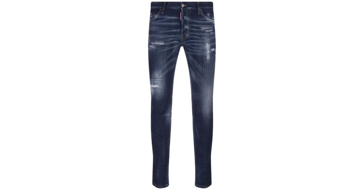 DSquared² Dark Crinckle Wash Cool Guy Jeans in Blue for Men | Lyst