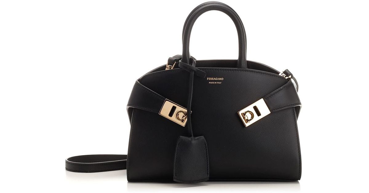 Ferragamo Hug Mini Handbag in Black | Lyst