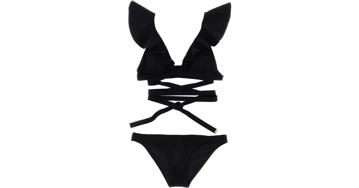 Zimmermann Halcyon Bikini Beachwear in Black | Lyst