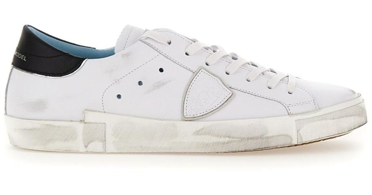 Philippe Model Leather Sneakers Prsx Low Veau in White for Men | Lyst UK