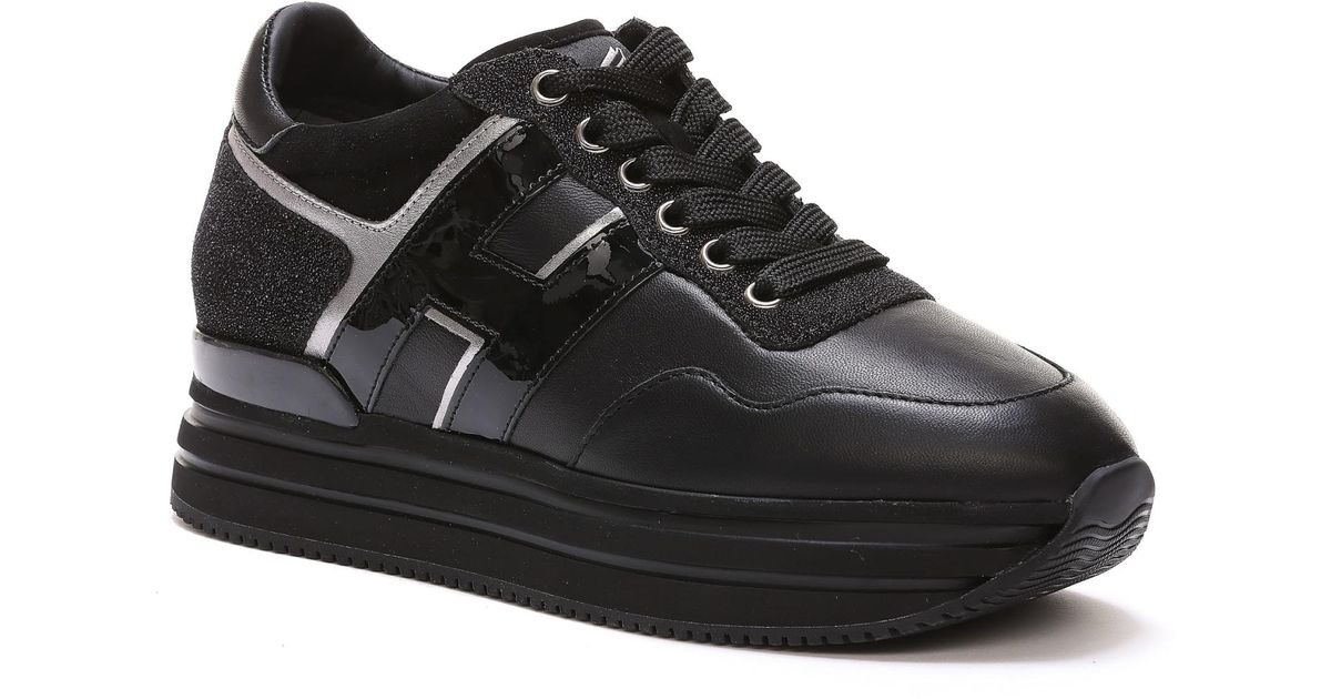 Hogan Midi Platform Sneakers in Black | Lyst