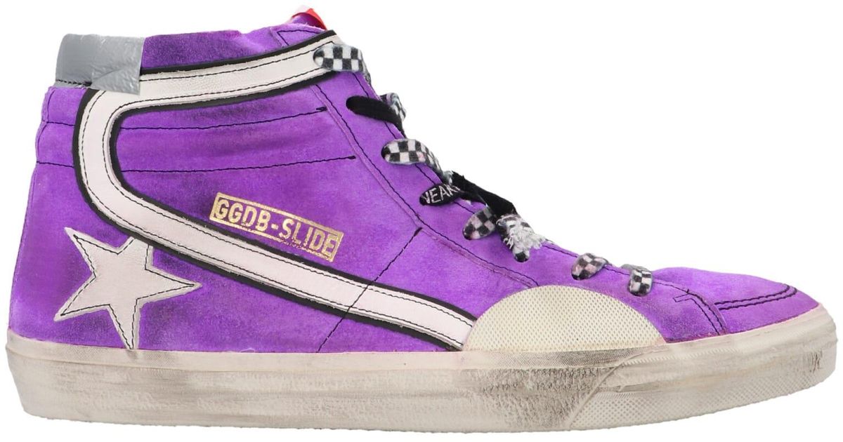Golden Goose Leather Slide Shoes in Purple for Men Lyst