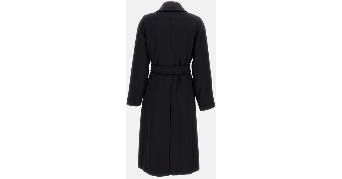 Sable Wool Robe Max Mara Manuela Camel Sable Long Robe Coat in Black | Lyst UK