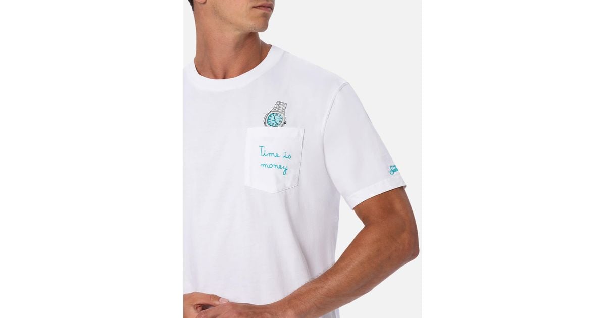 MC2 Saint Barth ★ ドリンク ジンニック コットン Tシャツ Men's Cotton White Crewneck T-Shirt | Gin Tonic Print