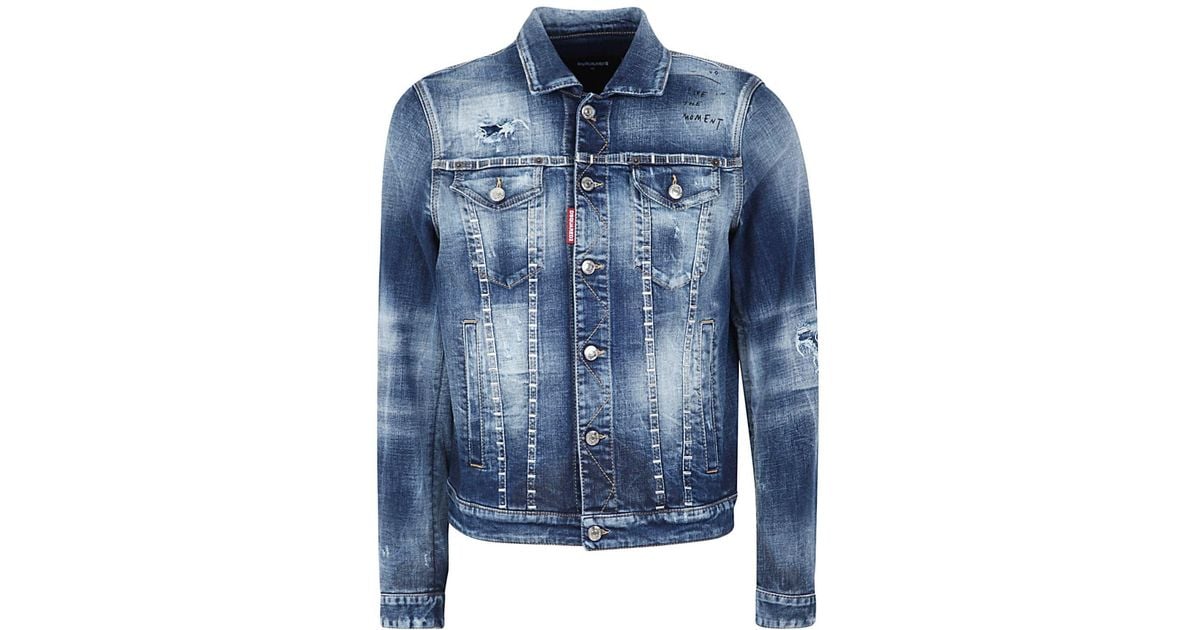 DSquared² Stapled Dan Jeans Jacket Clothing in Blue for Men | Lyst