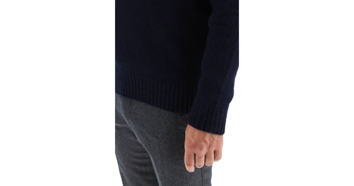 Drumohr Pure Lambswool Crew Neck Sweater in Blue for Men | Lyst
