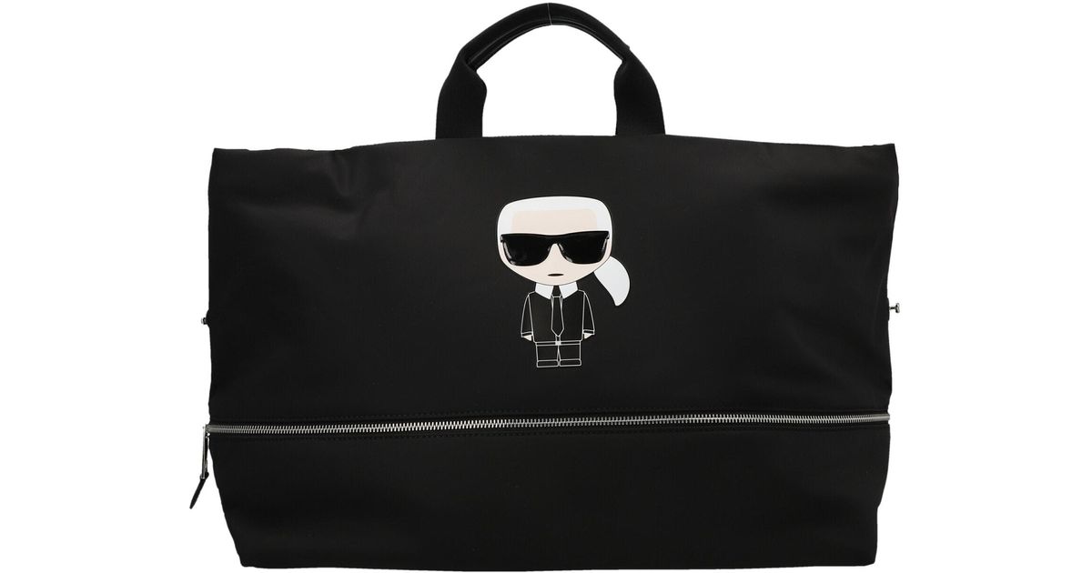 Karl Lagerfeld K/ikonik Duffel Bag in Black | Lyst UK