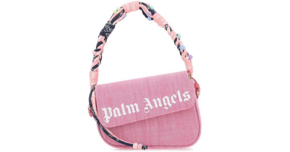 Palm Angels Pink Denim Crash Handbag | Lyst