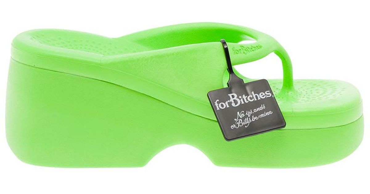 forBitches Acid Green Ooh Bunny Flip-flop Sandals In Eva For Bitches | Lyst