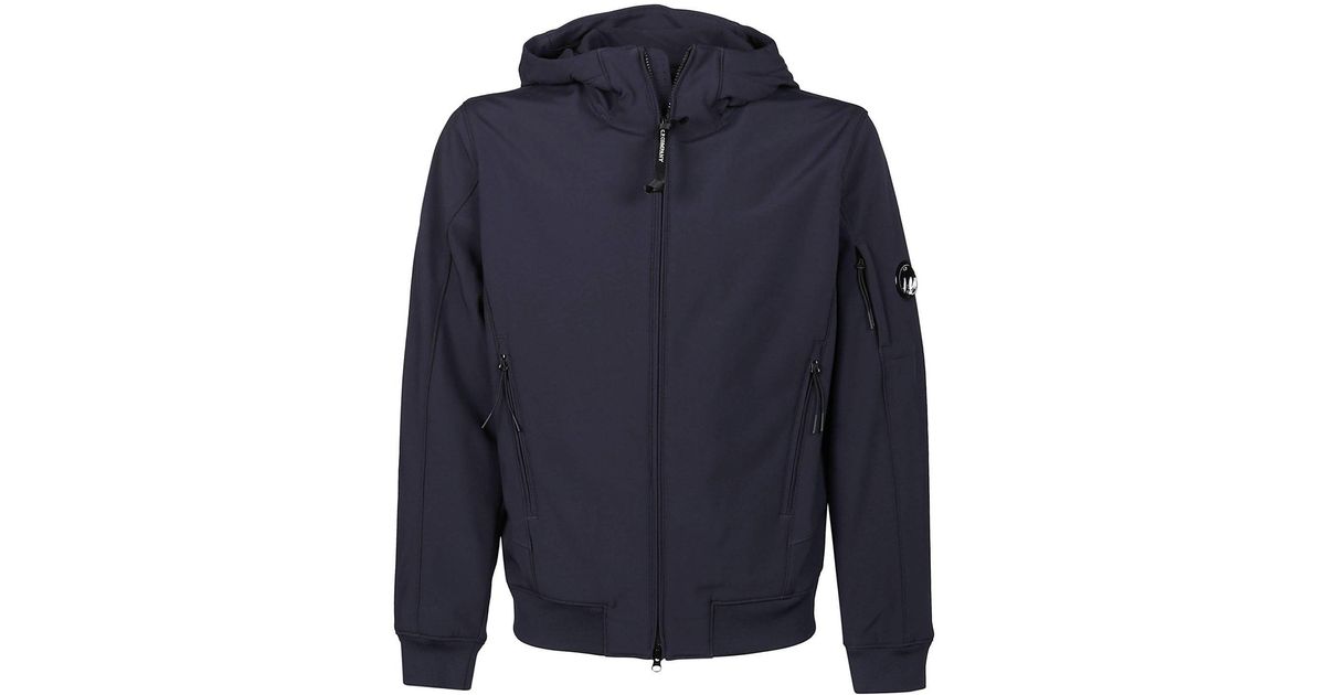 C.P Save 5% Mens Jackets C.P Company Jackets Company Cotton Lens-detail Zip-up Hooded Windbreaker in Blue for Men 