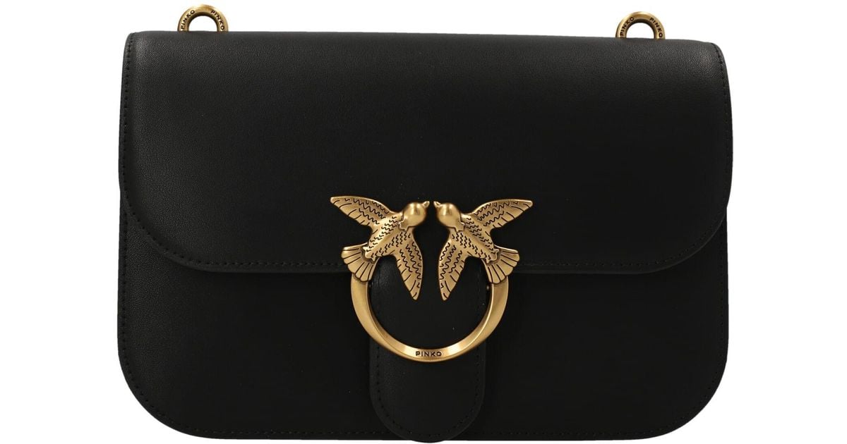 Pinko Leather Love Bell Classic Simply Crossbody Bag in Black Lyst