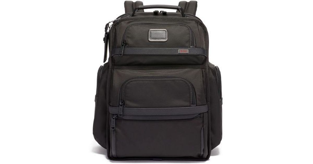 Tumi Leather Alpha Brief Pack in Black for Men | Lyst UK