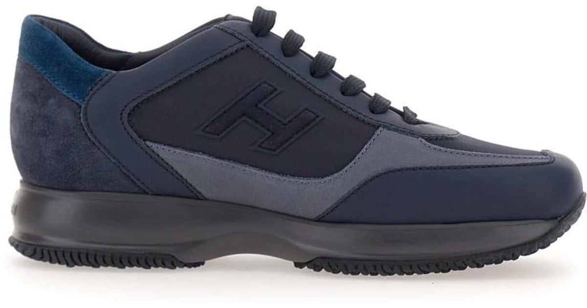 Hogan Leather Sneakers Interactive Flock in Blue for Men | Lyst