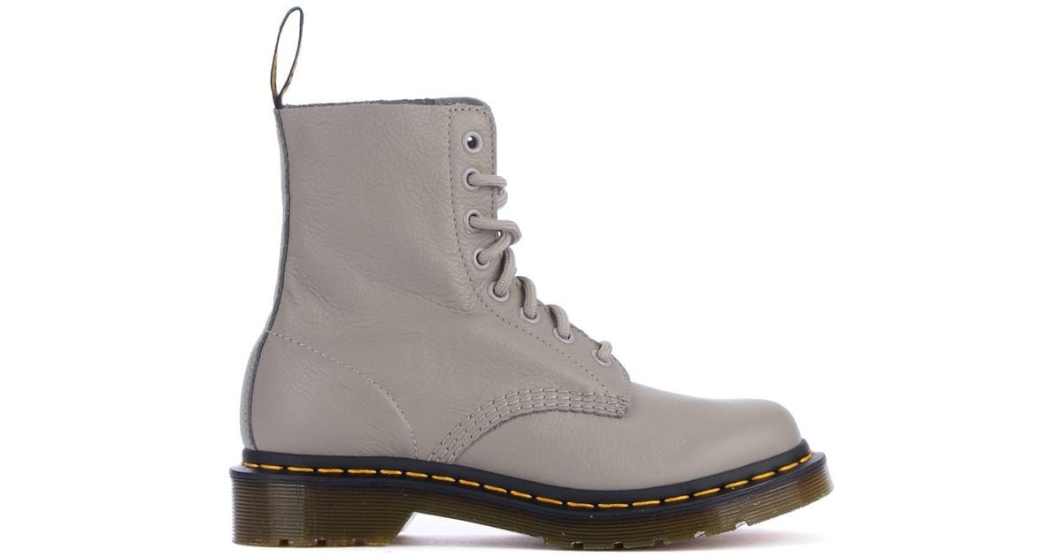 Dr. Martens Leather 1460 Pascal Virginia Gray Combat Boot Lyst