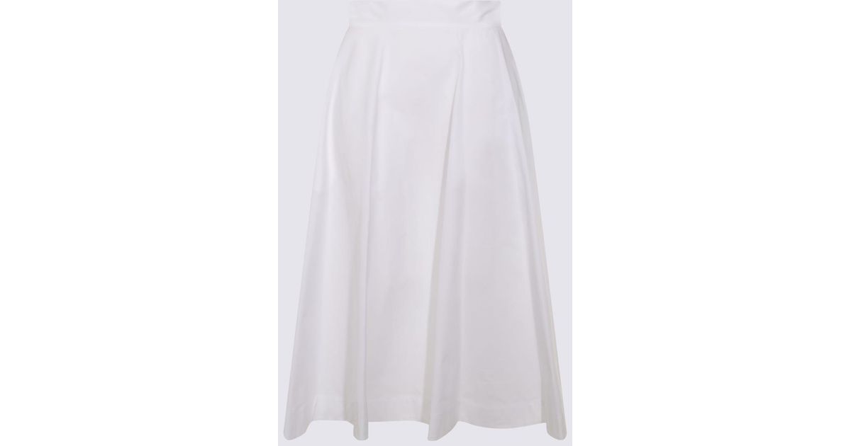 スカート MALO WHITE COTTON SKIRT Malo Cotton Midi Skirt | White | FARFETCH