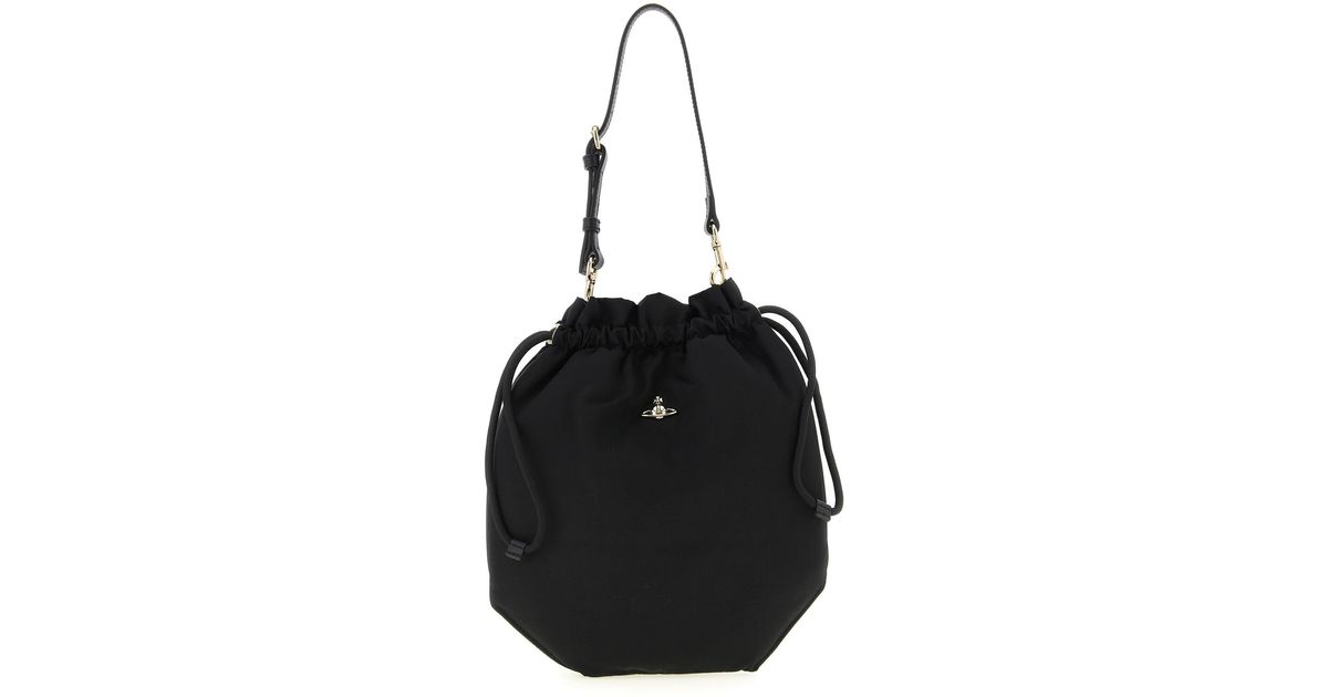 Vivienne Westwood Drawstring Pouch Handbag in Black | Lyst