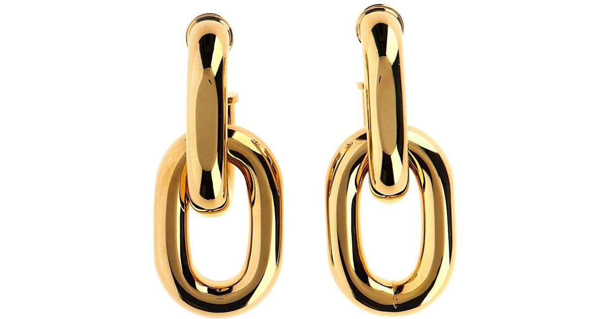 Interlinked Square Rabanne Xl Link Earrings in Metallic | Lyst